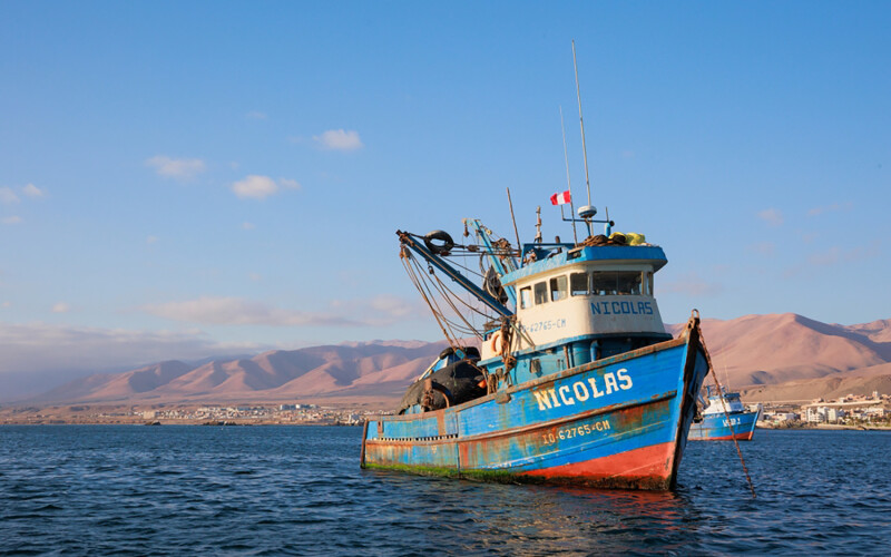 A fishing vessel off of Ilo, Peru