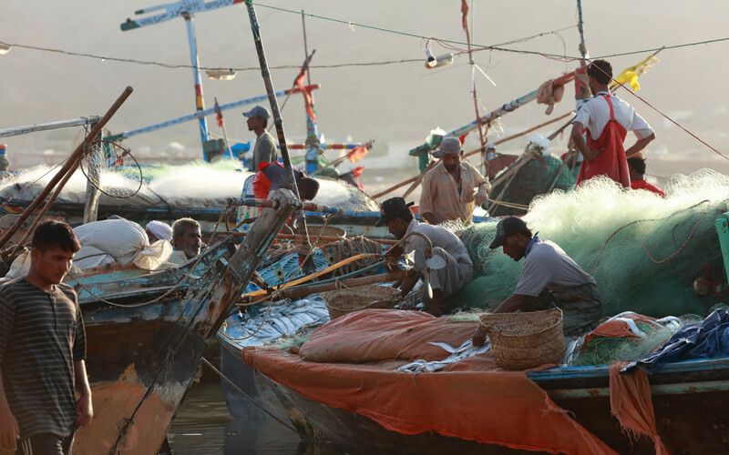 Fishermen in Mubarak, Balochistan, Pakistan