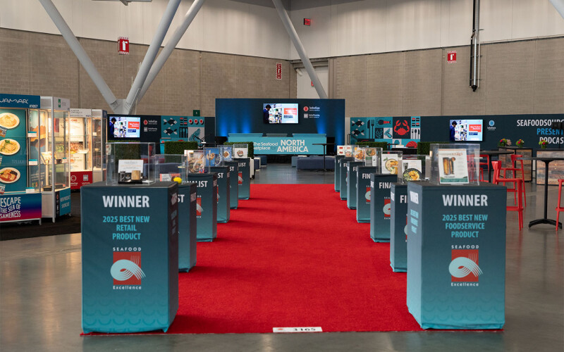 The 2025 Seafood Excellence Awards finalists on display in the Wave Makers' Zone