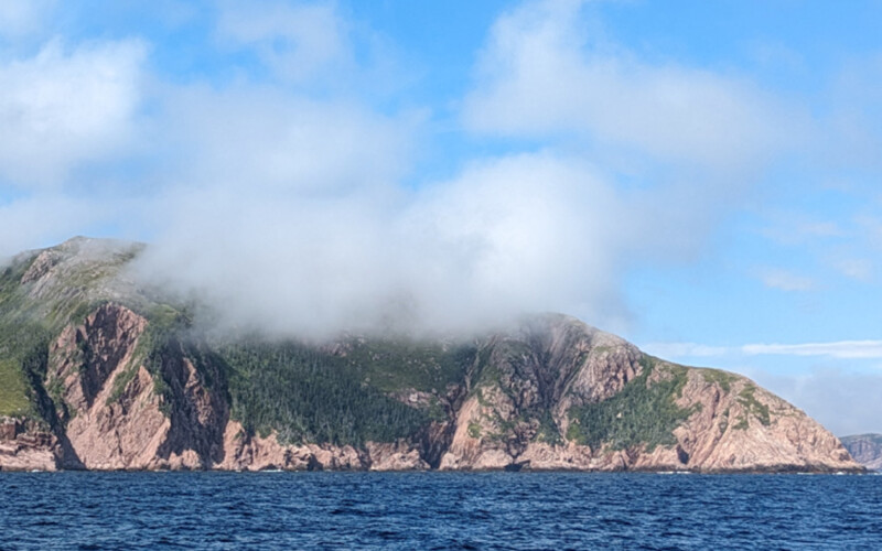 A view of Newfoundland and Labrador's South Coast Fjords from the water