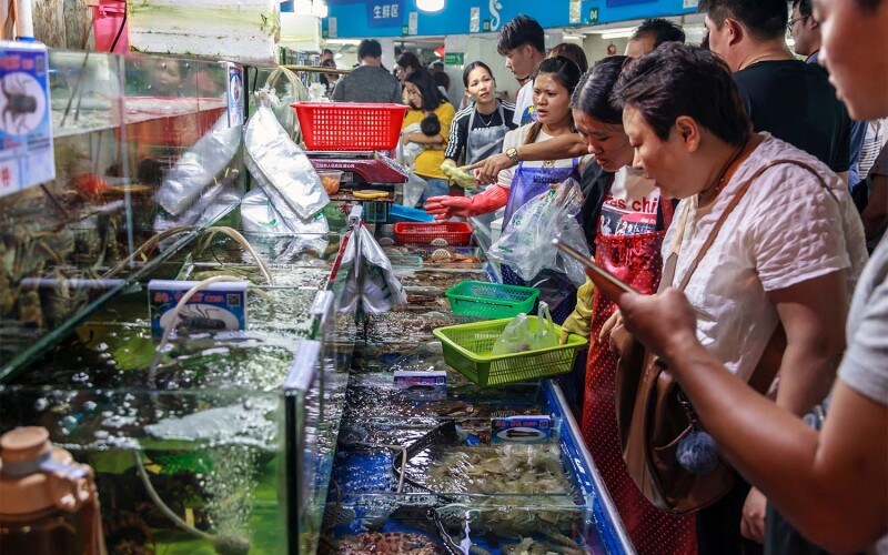 A seafood market in China