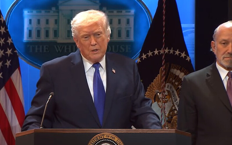 U.S. President Donald Trump at a press conference