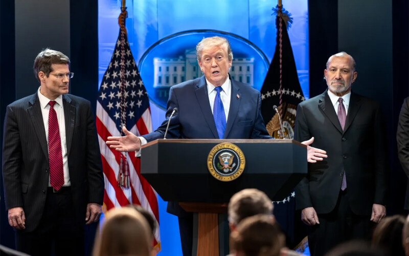 U.S. President Donald Trump at a press conference