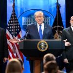 U.S. President Donald Trump at a press conference