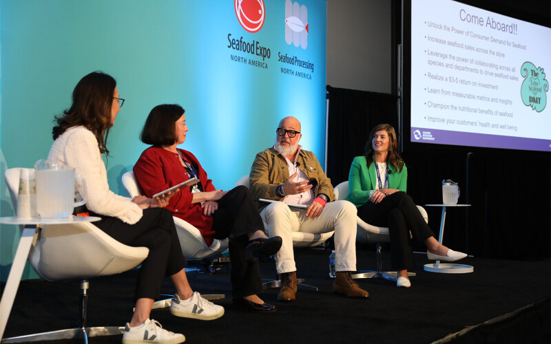 A conference panel from Seafood Expo North America's 2025 edition
