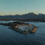 An aerial view of Salmon Evolution's facility in Norway