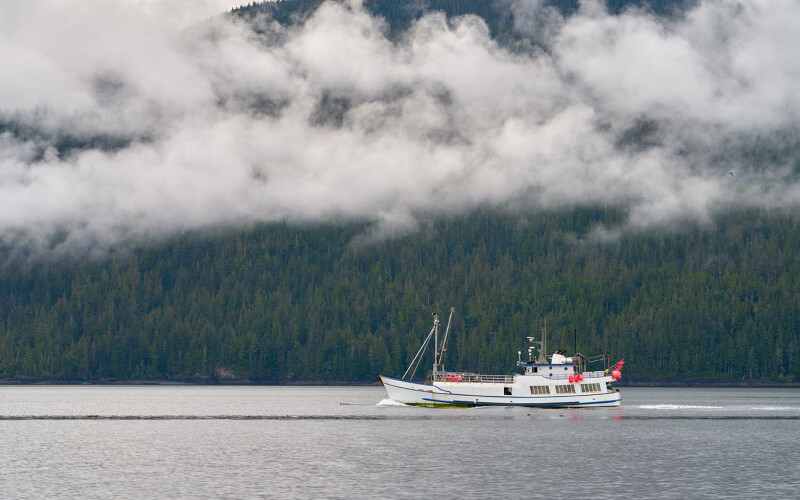 A fishing boat in the Johnstone Strait of Vancouver