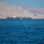 A container ship near the Strait of Hormuz