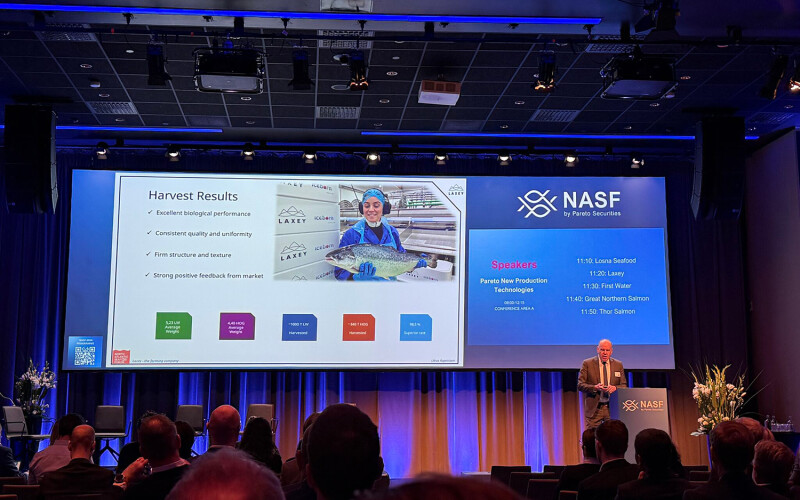 Laxey Chair Larus Ásgeirsson presenting at the 2026 North Atlantic Seafood Forum