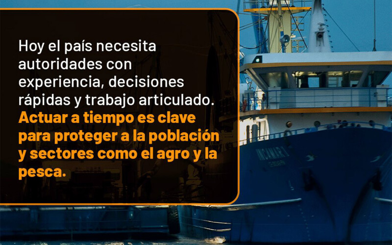 An image posted by the Sociedad Nacional de Pesqueria calling for the government to act quickly