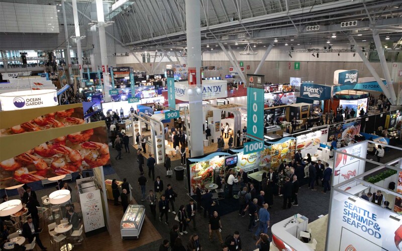A top-down view of Seafood Expo North America