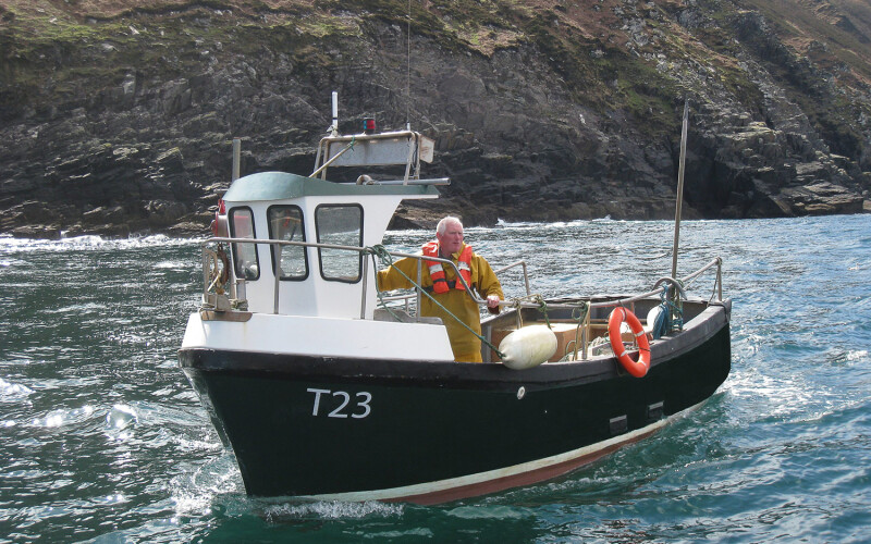 An Irish fisherman on a boat