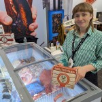 Allison Melvin of Greenhead Lobster holding one of the company's products