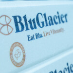 A box of BluGlacier brand salmon