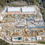 An aerial view of Pure Salmon Japan's land-based salmon facility under construction
