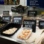A seafood counter in a retail store
