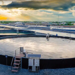 A shrimp pond in Vietnam outfitted with TOMGOXY AI technology
