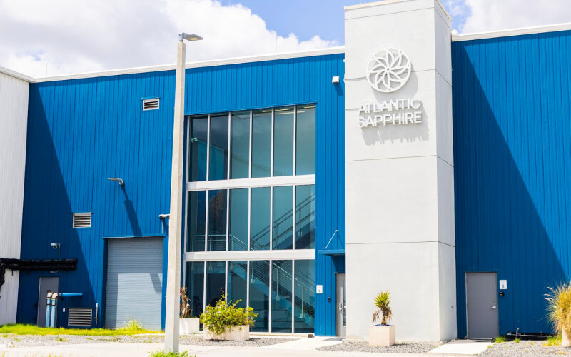The exterior of Atlantic Sapphire's building
