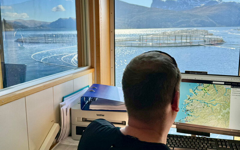 An aquaculture operator using Anteo's software