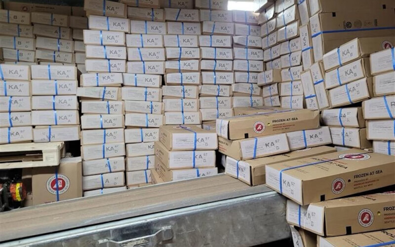 boxes of pollock roe