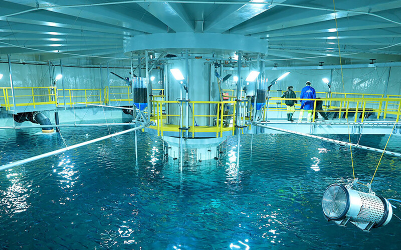 Salmon Evolution's hybrid flow-through aquaculture system