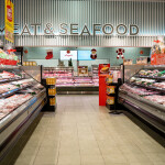 A grocery store's seafood aisle