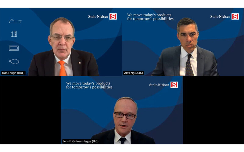 Executives with Stolt-Nielsen during a conference call about the company's results