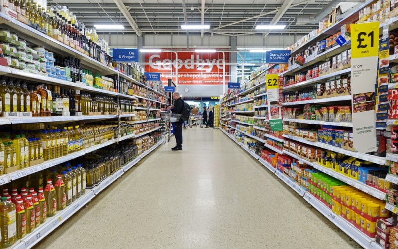 An aisle at Tesco