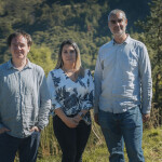 Aysén Recircular Founder Fernando Soto (left) with salmon-farming representatives