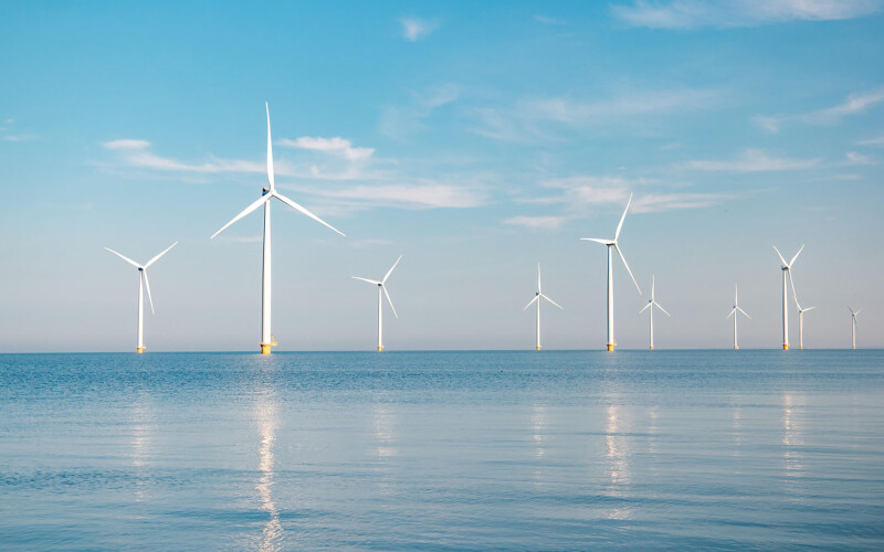 A rendering of Bluepoint Wind turbines
