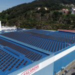 An aerial view of a Nueva Pescanova processing facility from outside
