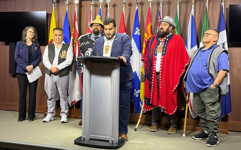 A press conference hosted by the Coalition of First Nations for Finfish Stewardship