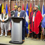 A press conference hosted by the Coalition of First Nations for Finfish Stewardship