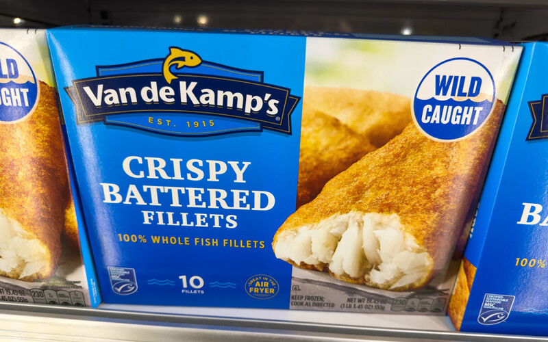 A Van de Kamp's product in a grocery freezer
