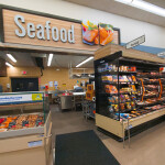 A seafood counter at a Food Lion grocery store