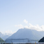 Net pens in the water in Norway