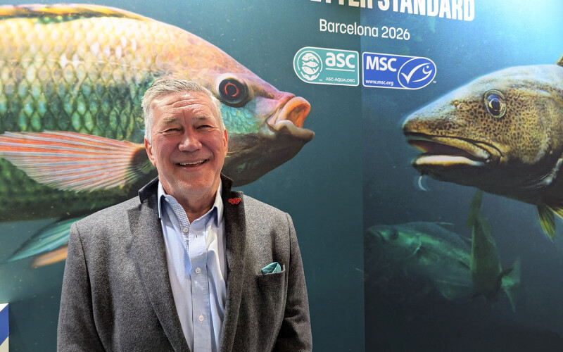 ASC CEO Chris Ninnes at the organization's booth at Seafood Expo Global