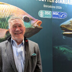 ASC CEO Chris Ninnes at the organization's booth at Seafood Expo Global