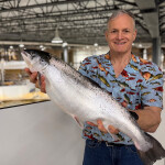 Superior Fresh Chief Science Officer Steve Summerfelt holding a salmon from the firm's Indiana RAS facility