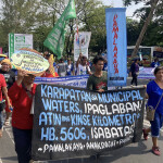 Philippine fishers protesting the encroachment of commercial vessels into waters traditionally designated for small craft