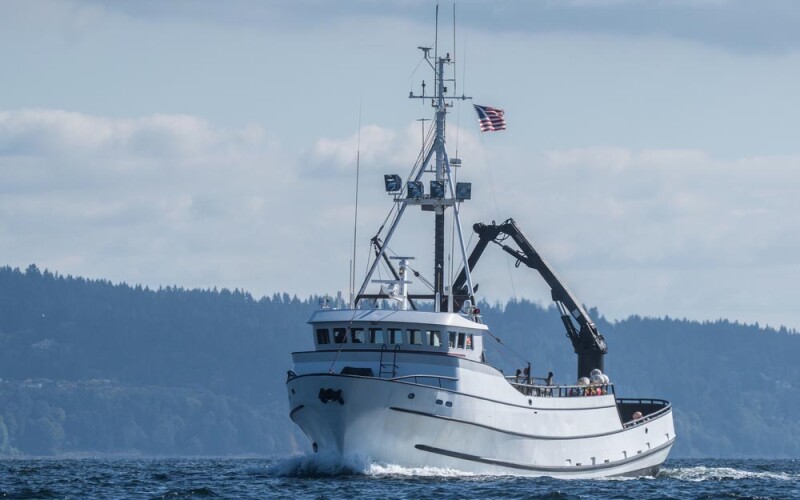 A crabbing vessel in Puget Sound
