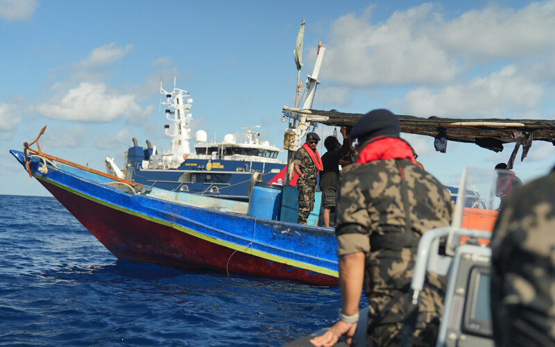 Australian and Indonesian officials conducting a joint maritime patrol