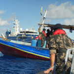 Australian and Indonesian officials conducting a joint maritime patrol