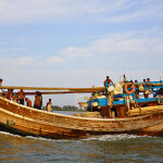 A fishing vessel at sea