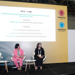 Three panelists during a conference session at Seafood Expo Asia/Seafood Processing Asia