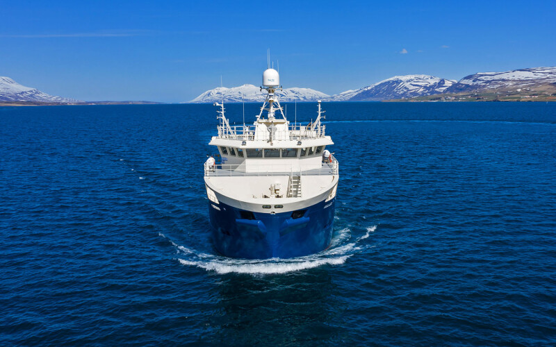 A Samherji fishing vessel on the ocean
