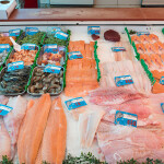 Fresh fish on display at a market in Amsterdam