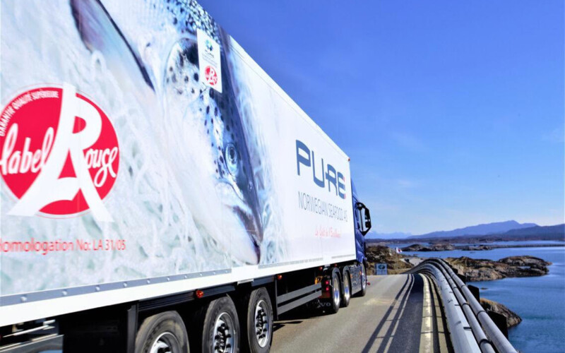 A Pure Norwegian Seafood semi truck