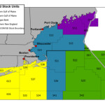 A map depicting the four cod management areas in New England