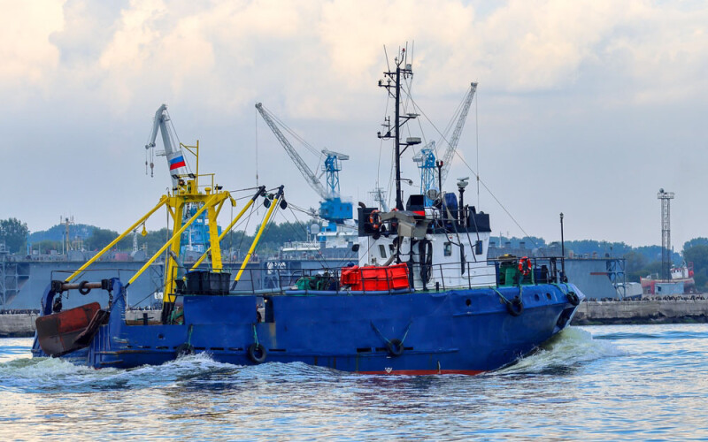 A Russian fishing vessel